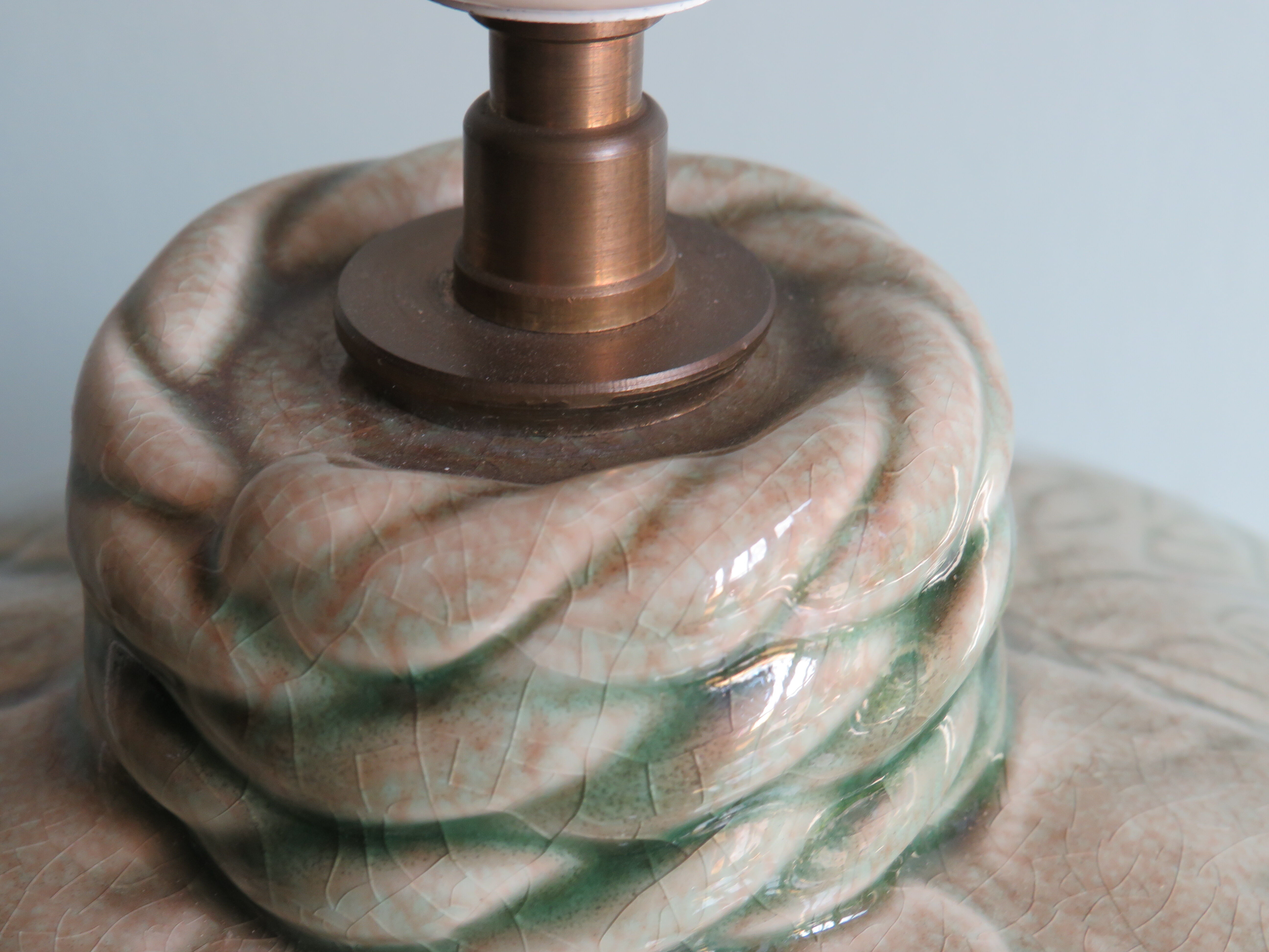 Vintage ceramic table lamp stand, France - Robert Kostka 1970.
