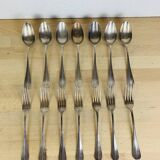 7 vintage silver plated forks and 7 spoons
