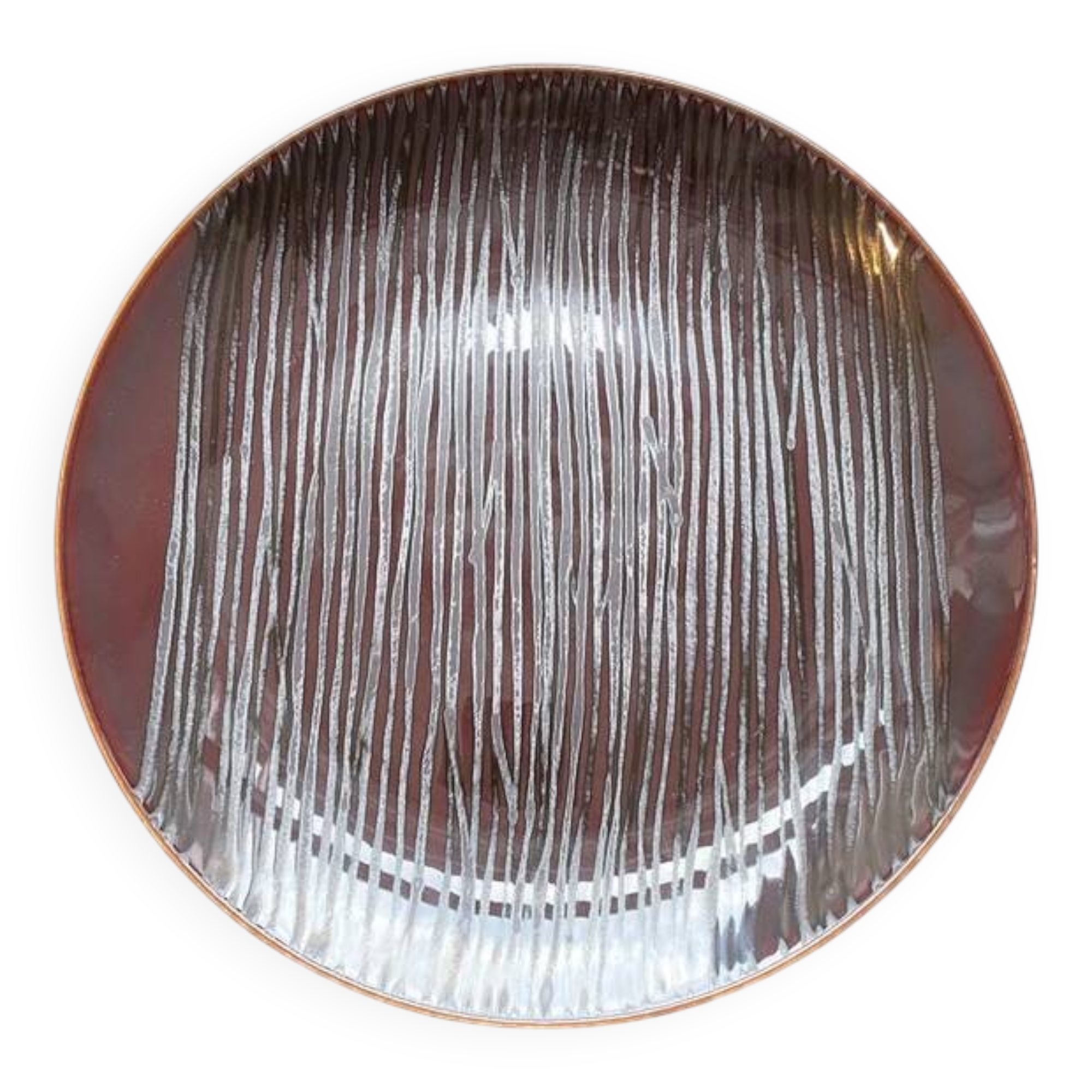 1 Presentation Plate 29.5 cm Chrome Yellow - Limoges Porcelain
