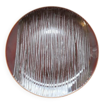 1 Presentation Plate 29.5 cm Chrome Yellow - Limoges Porcelain