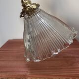 Holophane glass wall light with terrazzo base