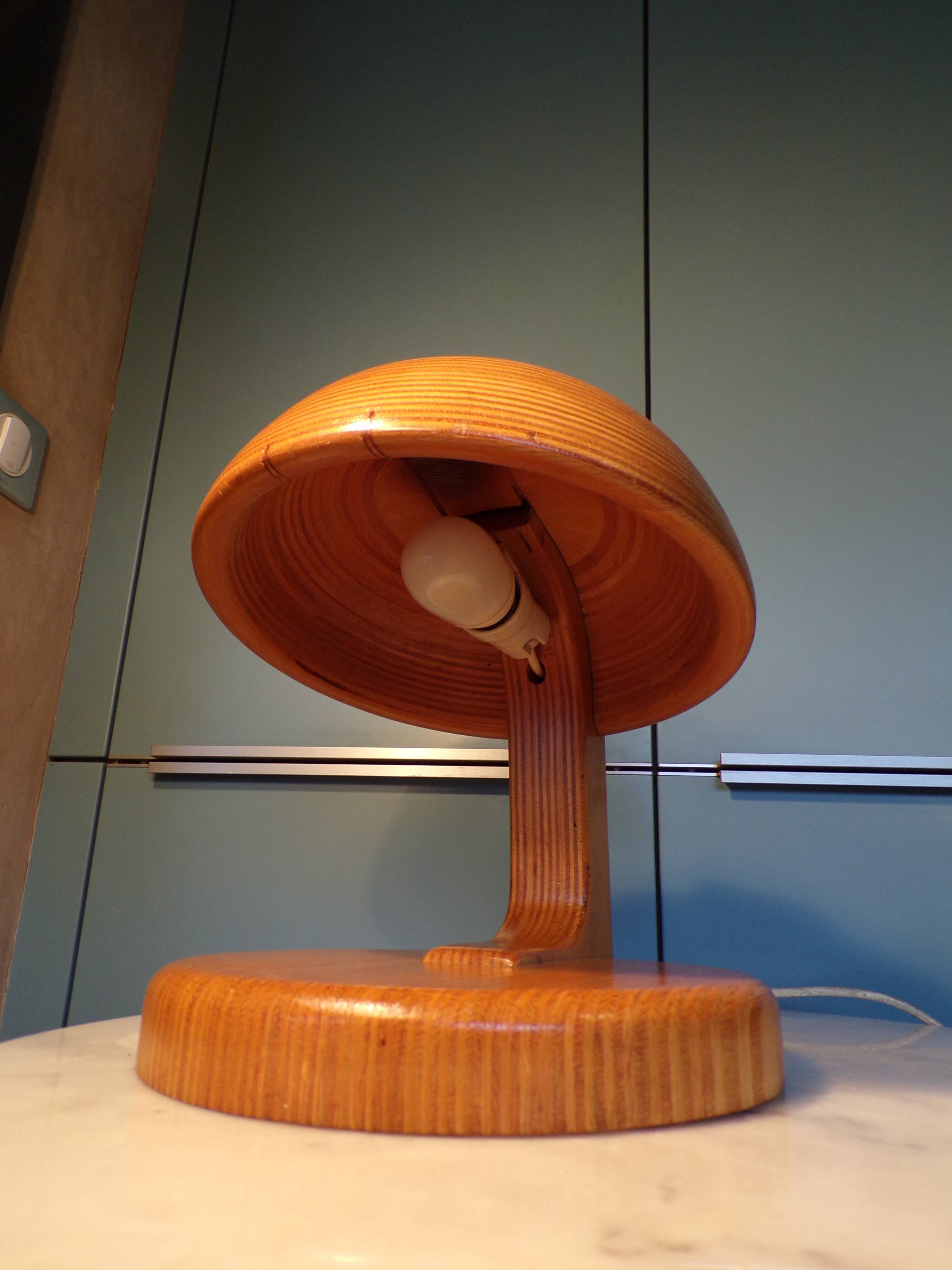 Scandinavian table lamp in solid wood