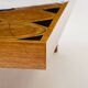 Large modernist coffee table in oak petrified wood slate 1960Large modernist coffee table in oak