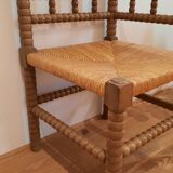 Turned wooden corner chair