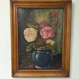 HST PAINTING signed Bouquet of Flowers Still Life