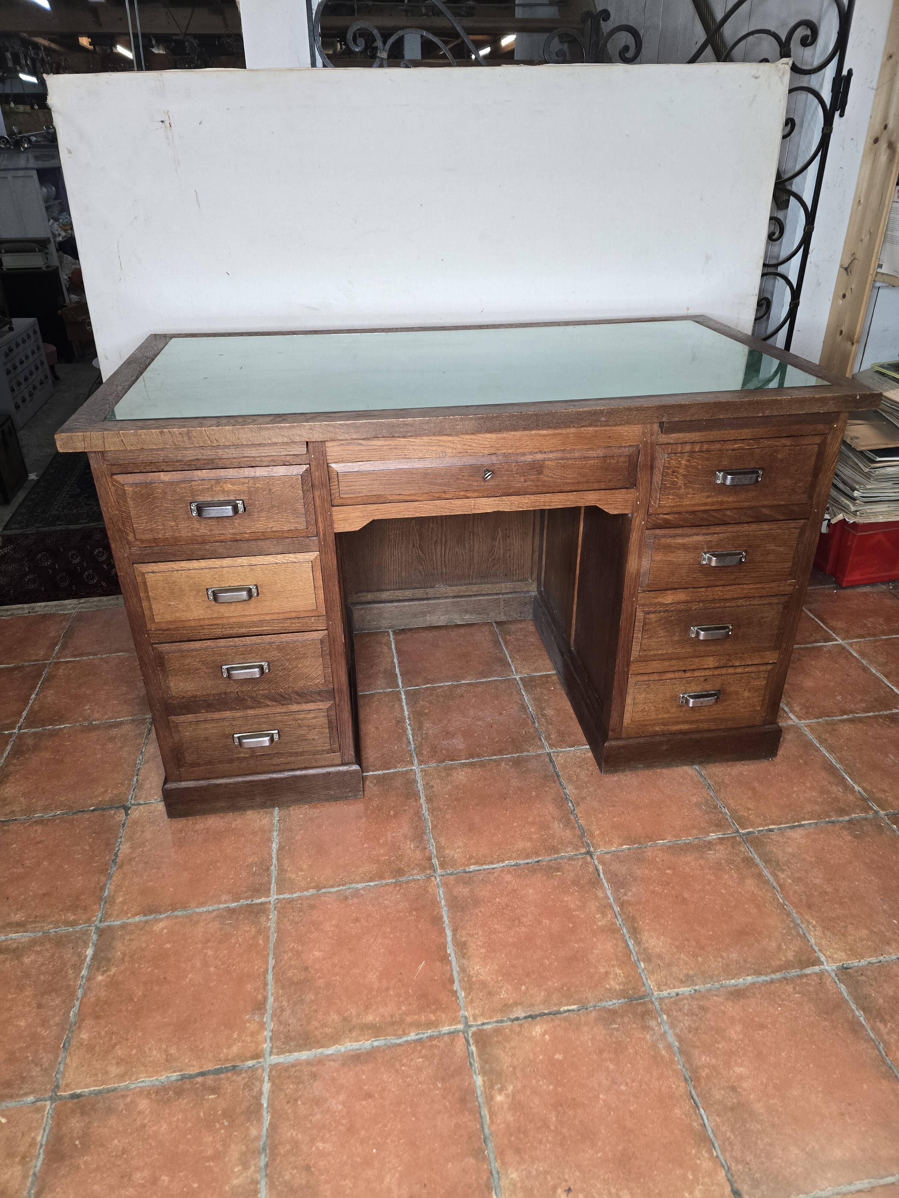 Solid oak minister's desk
