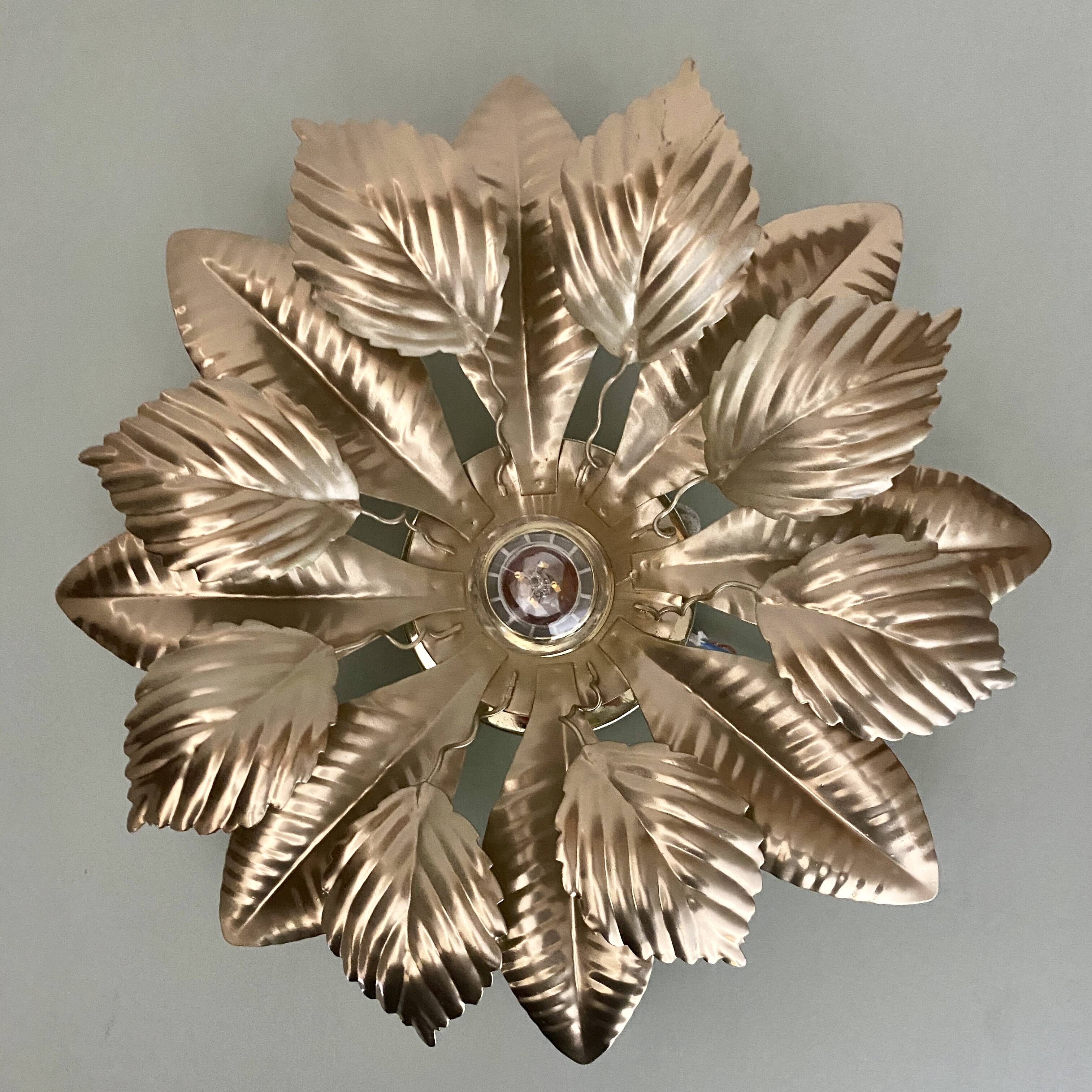 Vintage wall light in gold metal