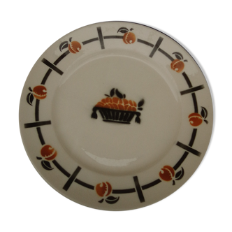 Plate in Badonviller earthenware model DOC diam 24 cm