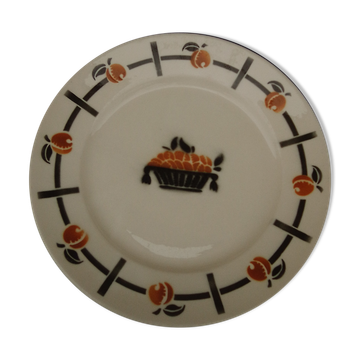 Plate in Badonviller earthenware model DOC diam 24 cm