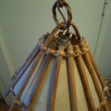 Vintage 60s rattan pendant light