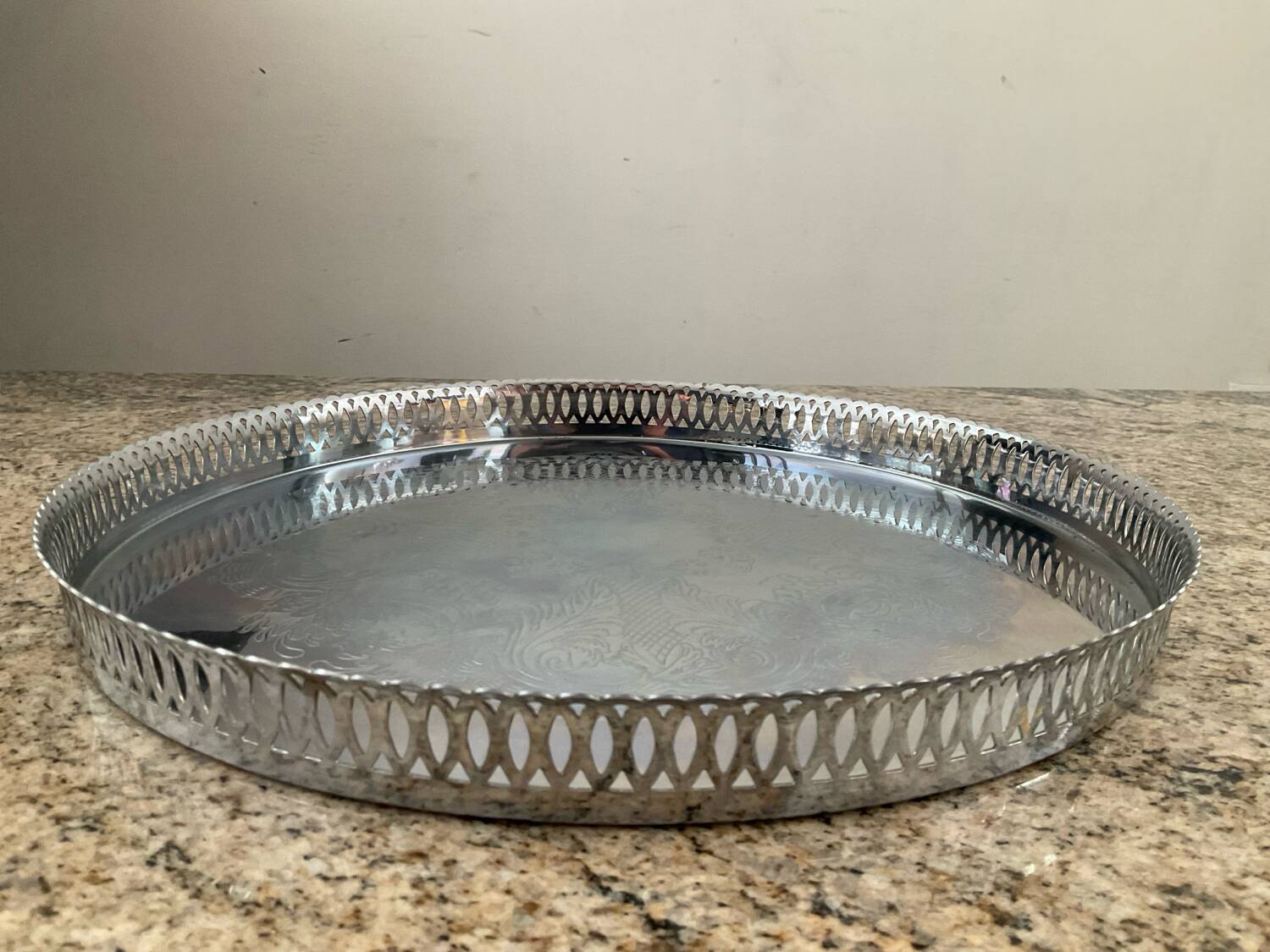 Vintage Sweden tray in silver metal from the 70s