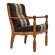 1970s, Danish design, oak wood armchair in furniture wool.