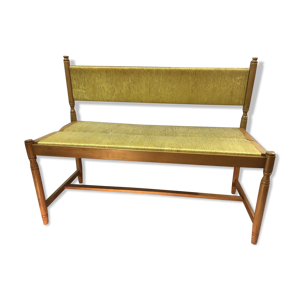 banc hêtre et paille