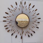 Sun mirror in line vautrin style with metal and coloured plastic beads