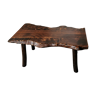 Table basse en bois brutaliste, primitive