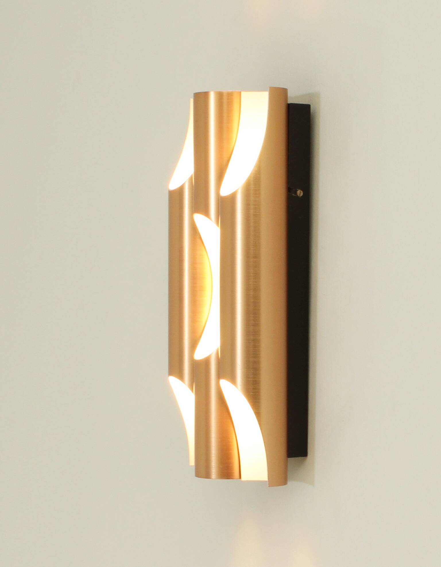 Triple Fuga wall light in copper by Maija Liisa Komulainen for Raak