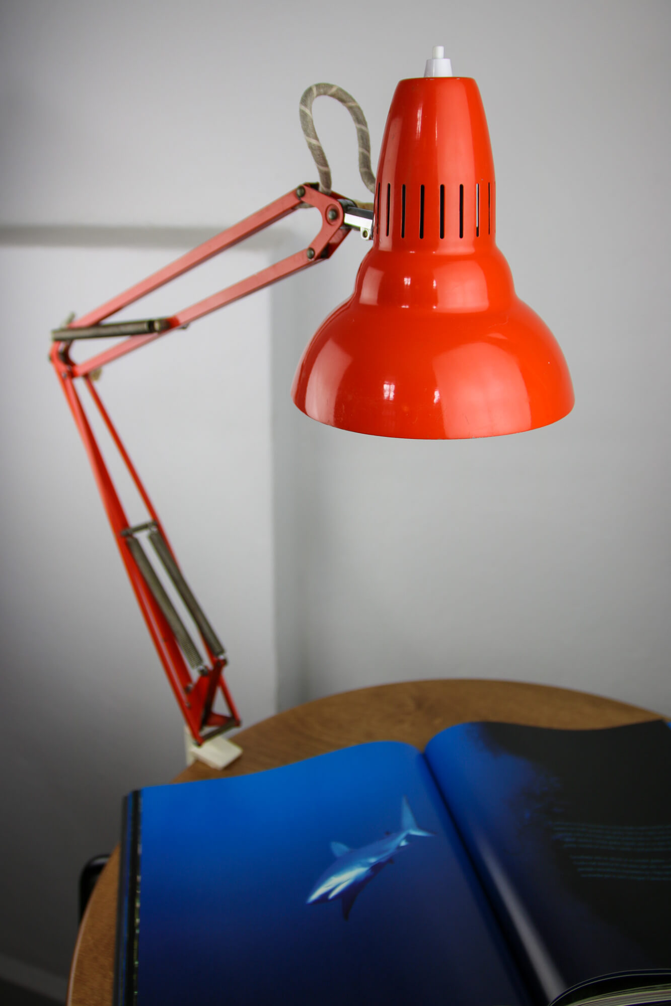 Orange Adjustable Achitect Table Lamp by Luxo, 1970s