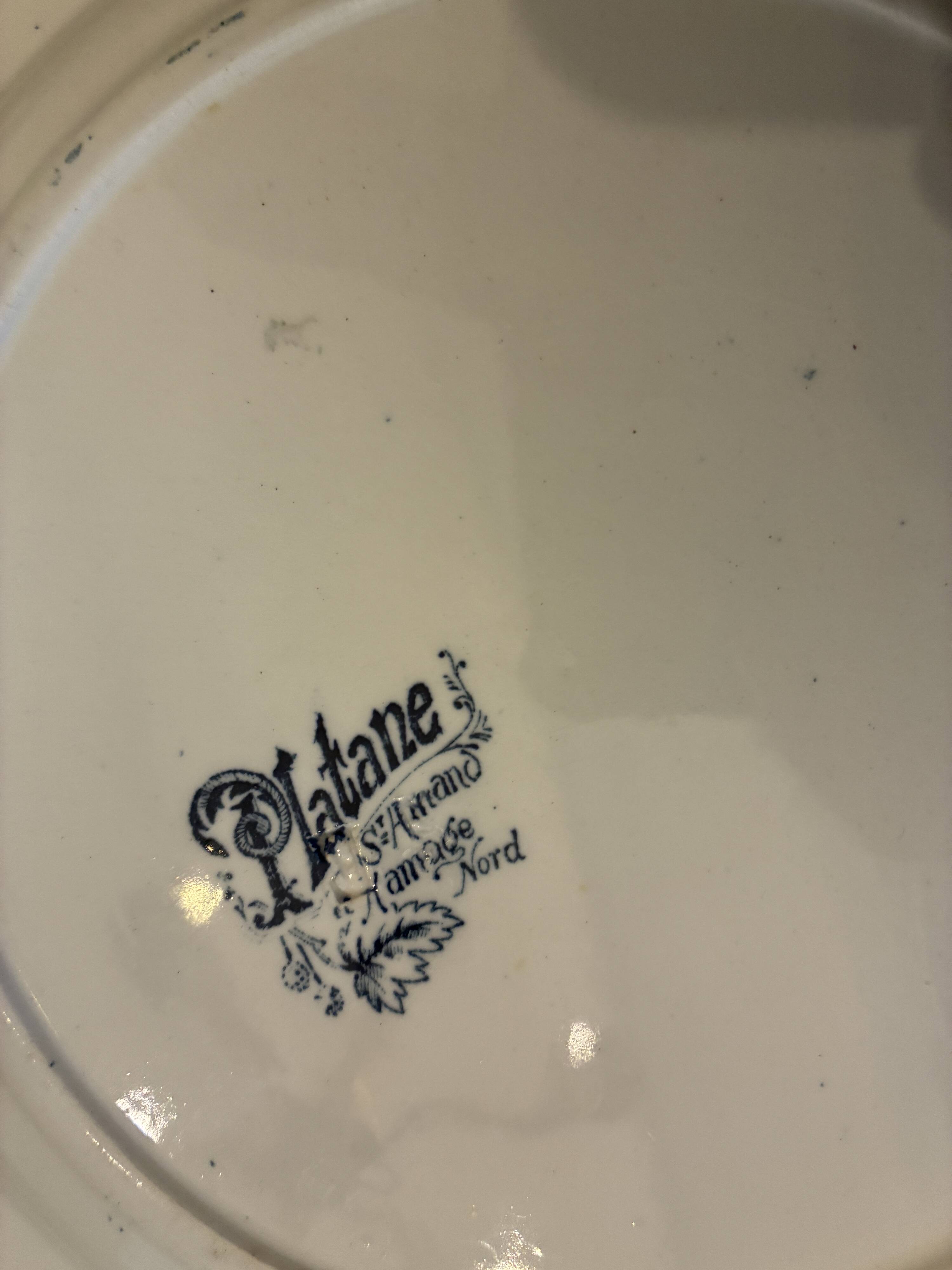 Set of 5 flat plates Saint Amand Terre de Fer