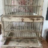 Large antique wooden birdcage