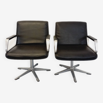 Paire de fauteuils de bureau vintage des années 60 70 de marque Wilkhahn