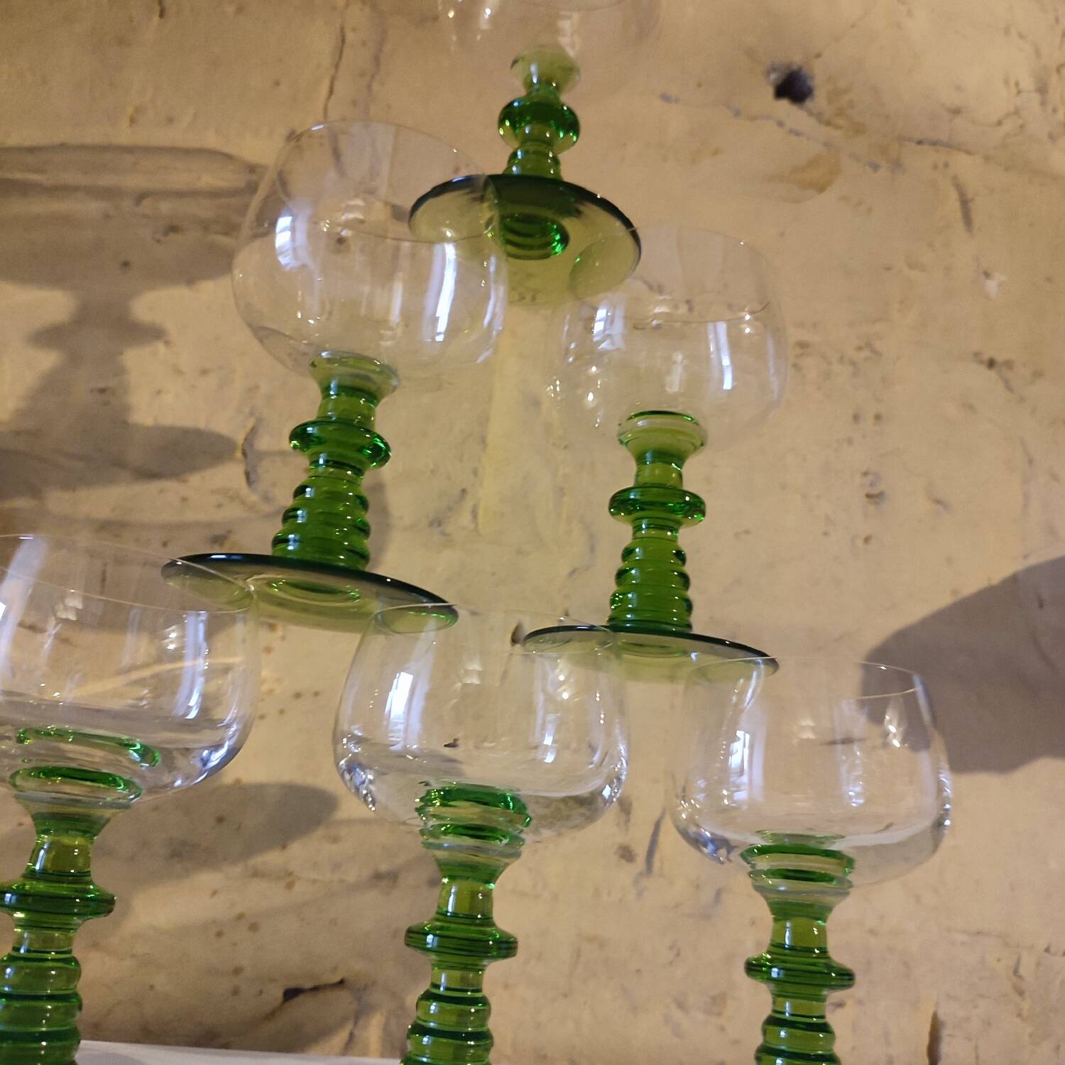 6 Alsatian Roemer type glasses