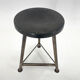 Vintage Industrial Iron Tripod Stool with Original Plastic Seat, 1950's
