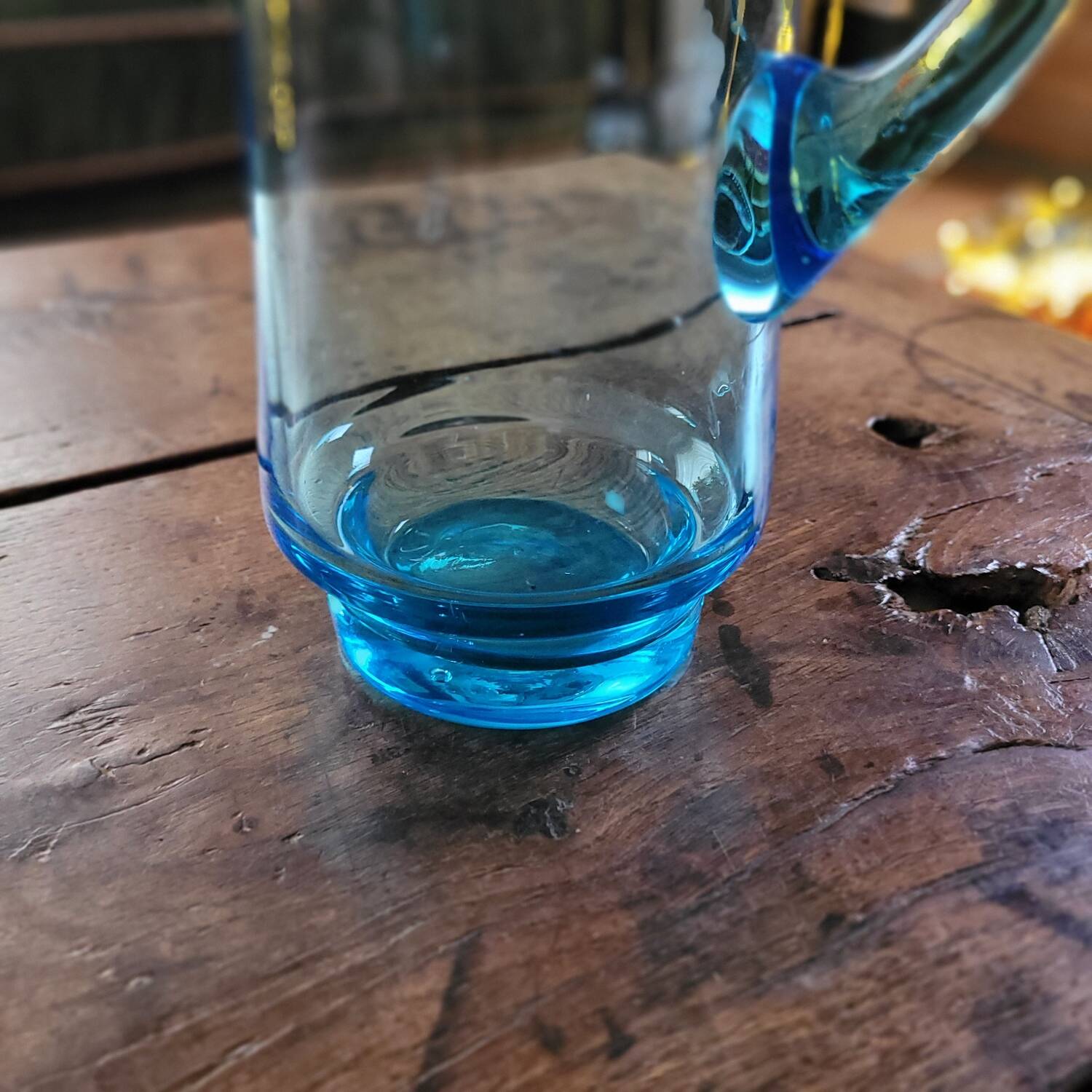 Blue pitcher – blown glass – 1970s