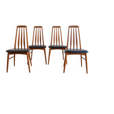Série de quatre chaises danoises par Niels Koefoed