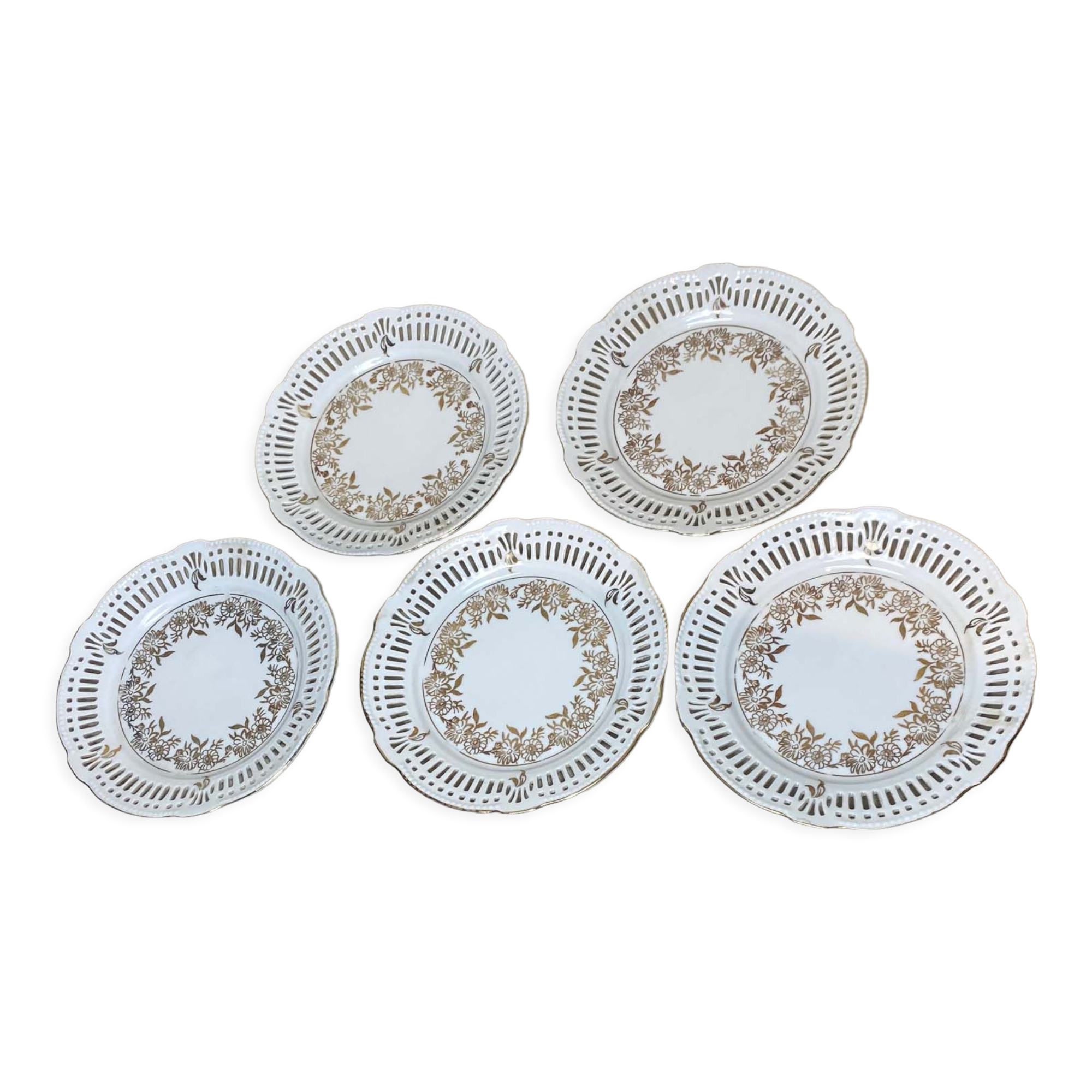 5 dessert plates signed Bavaria Germany