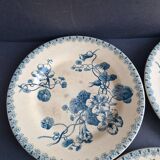 6 assiettes plates en terre de fer Gien modèle Capucines