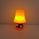 Table lamp, made in red double layer glass with metal details. estimated from the 1960s