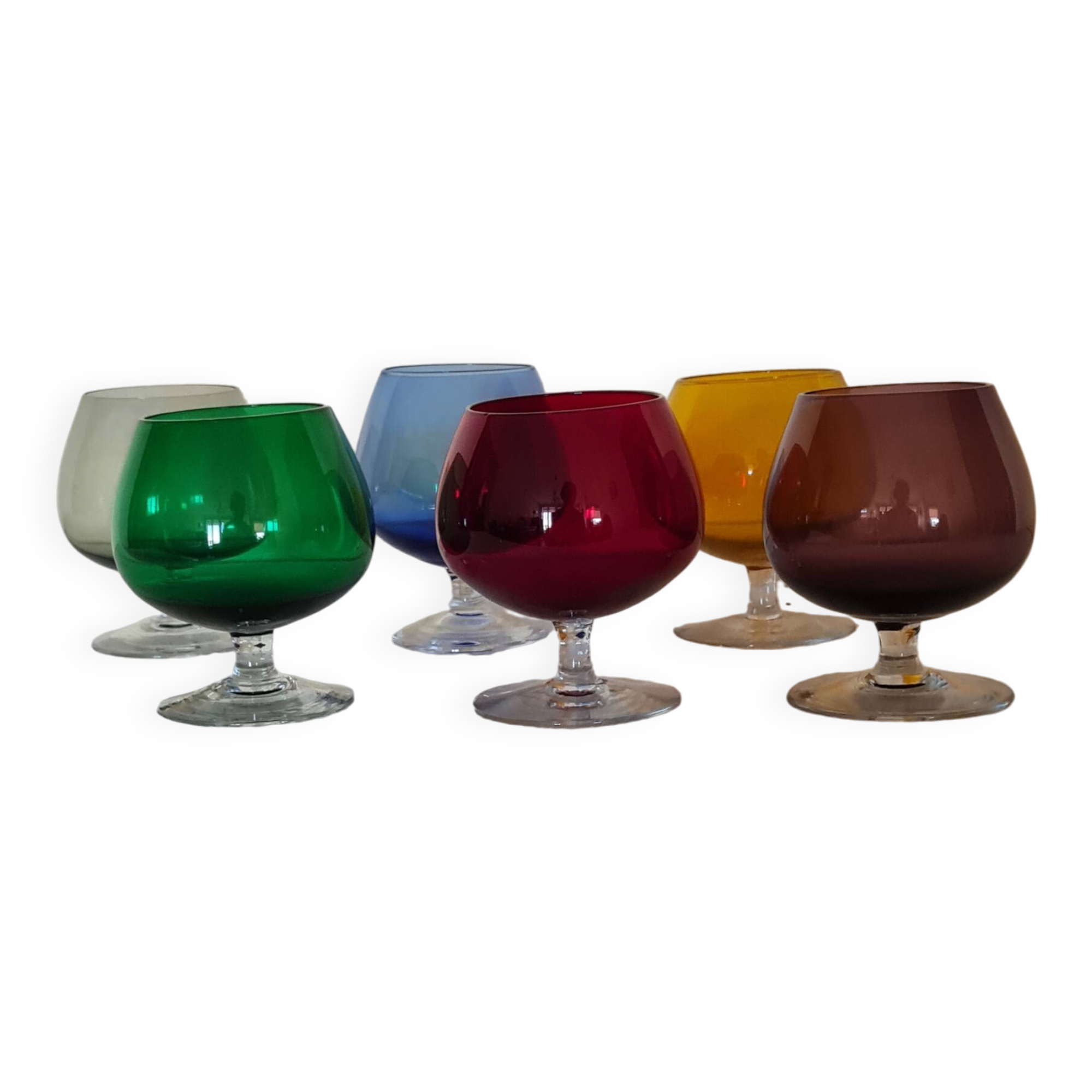 Coloured cognac glasses