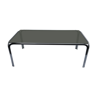 Chrome and smoked glass coffee table 1970