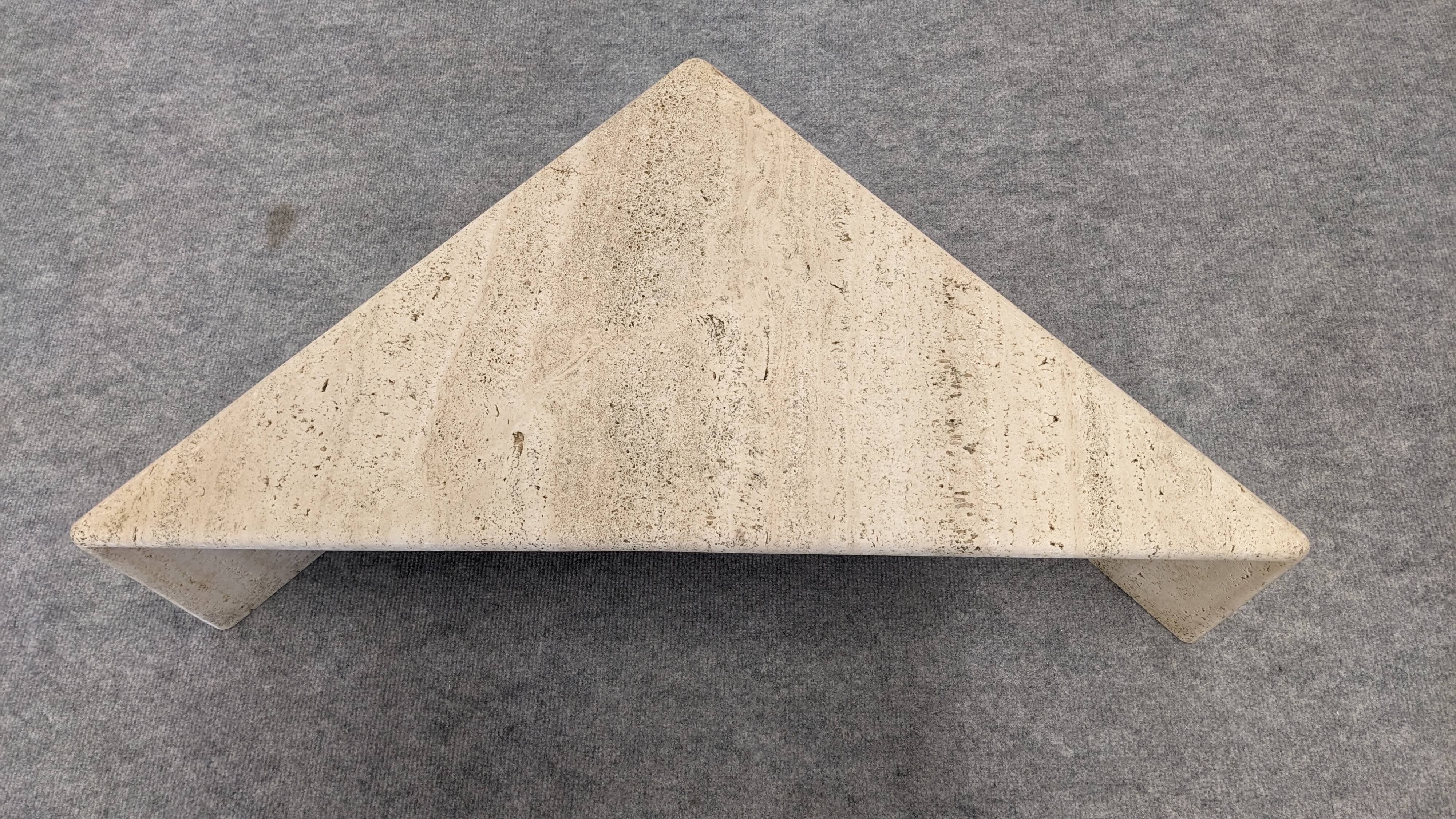 Pair of Italian travertine coffee tables by Up & Up circa 1970