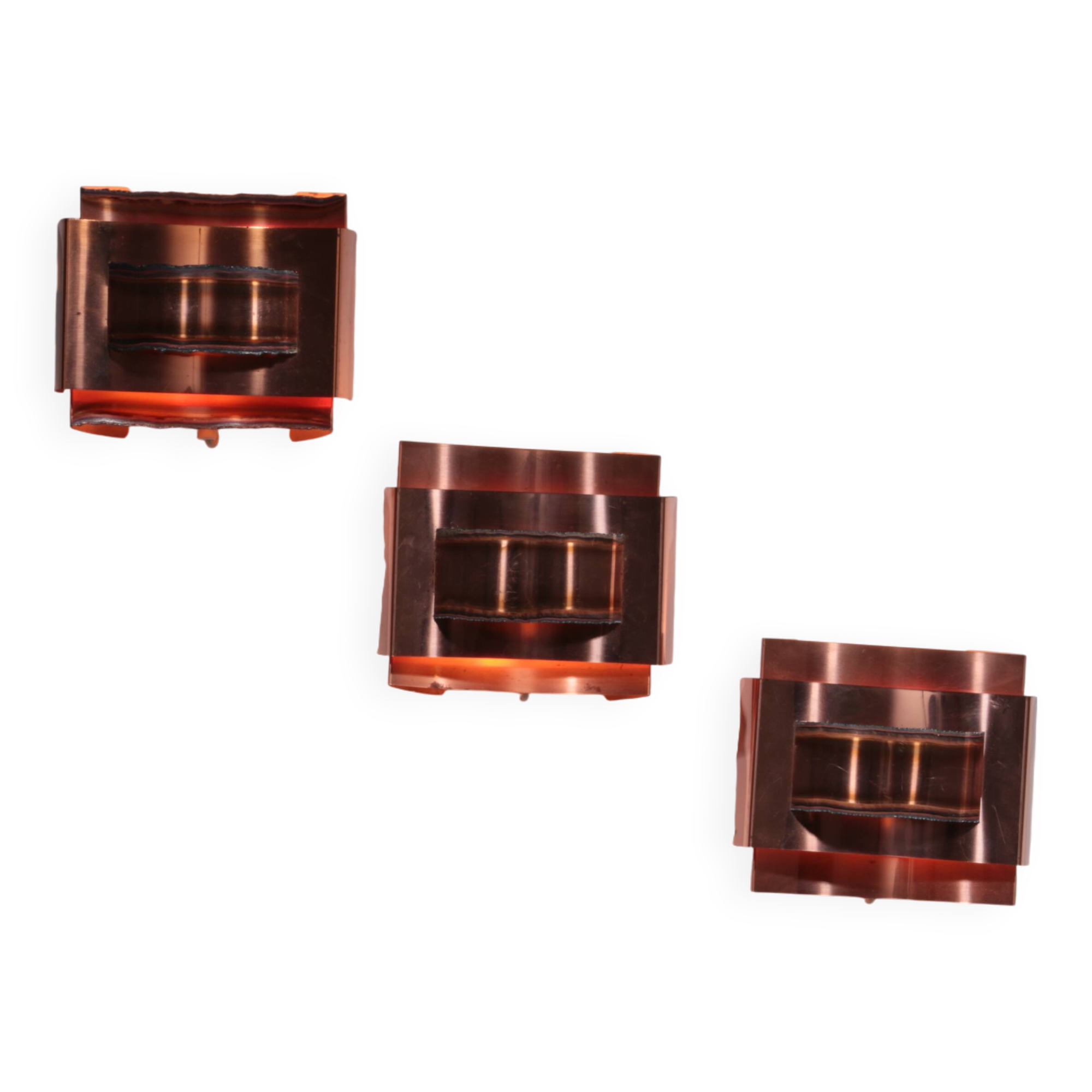 Wall lamps Svend Aage Holm Sørensen brutalist and copper,1960