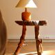 Brutalist side table in oak, 1950s-60s.