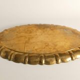 Hollywood Regency Large Oval Brass Tray by Firma Lars Holmström, Sweden 1940's