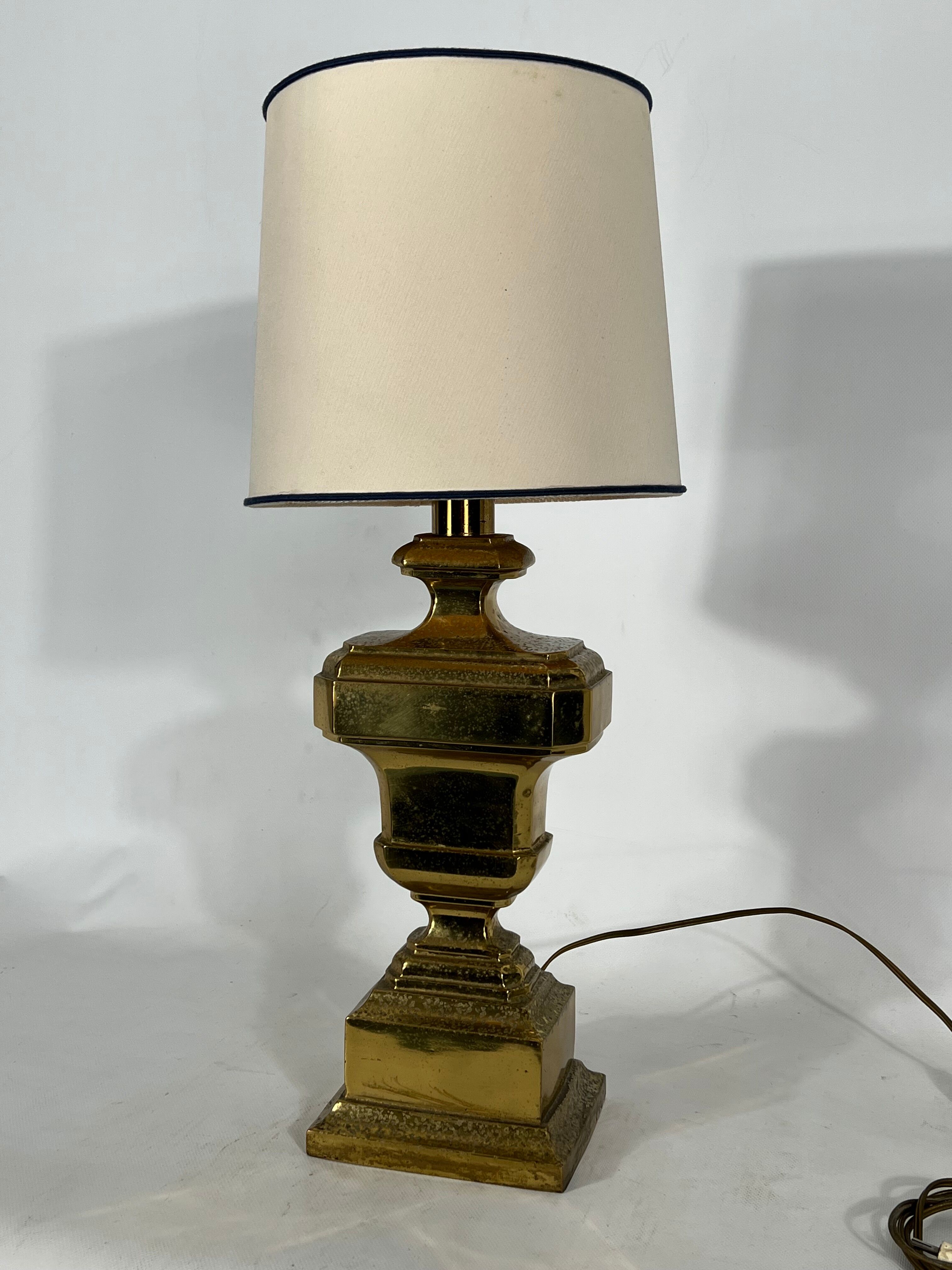 Vintage Large Italian Solid Brass table lamp from 50s