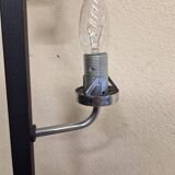 Black lacquered metal 4-light floor lamp - Maison Arlus - Satin glass globe