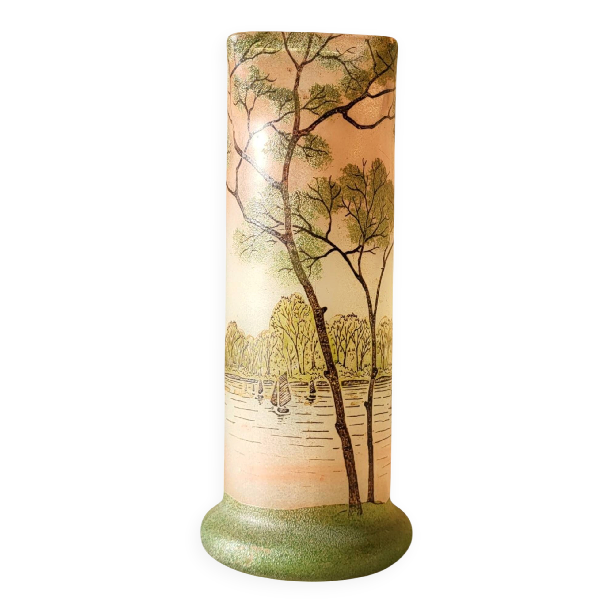 Vase en verre émaillé Legras