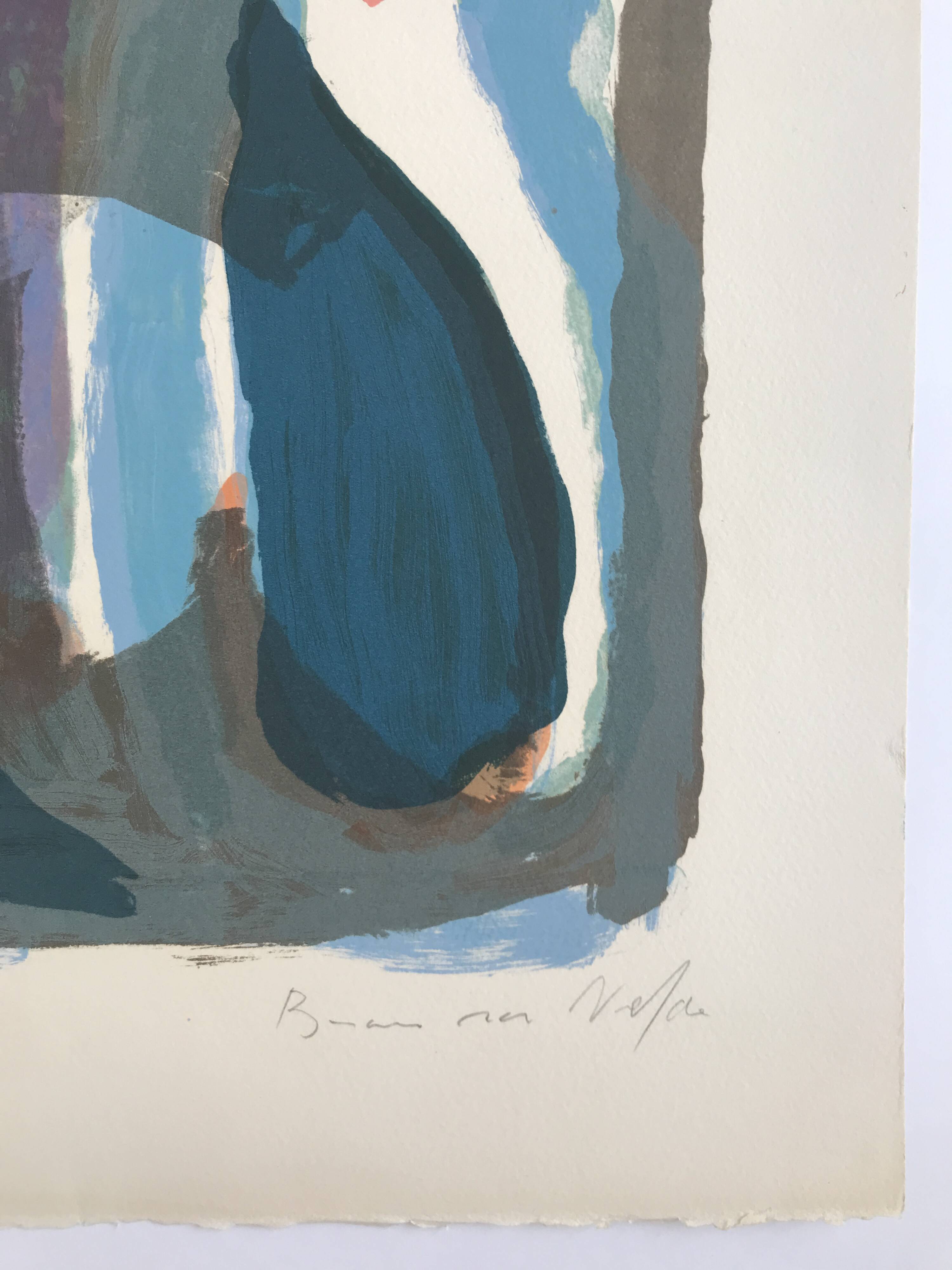 Bram van velde, night, 1968 (mp 43). original lithograph signed in pencil