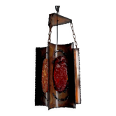 Suspension, Potiers d'Accolay, Cuivre Patiné et Résine Fractale, Circa 1970