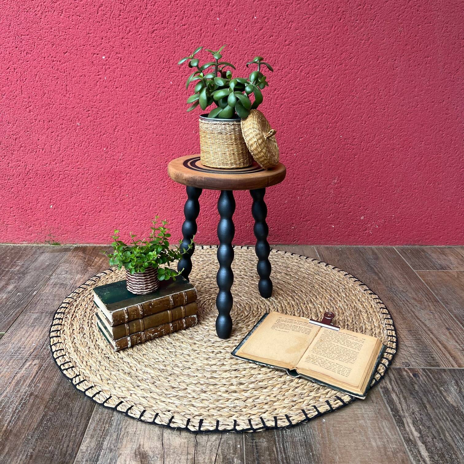 Wooden tripod stool