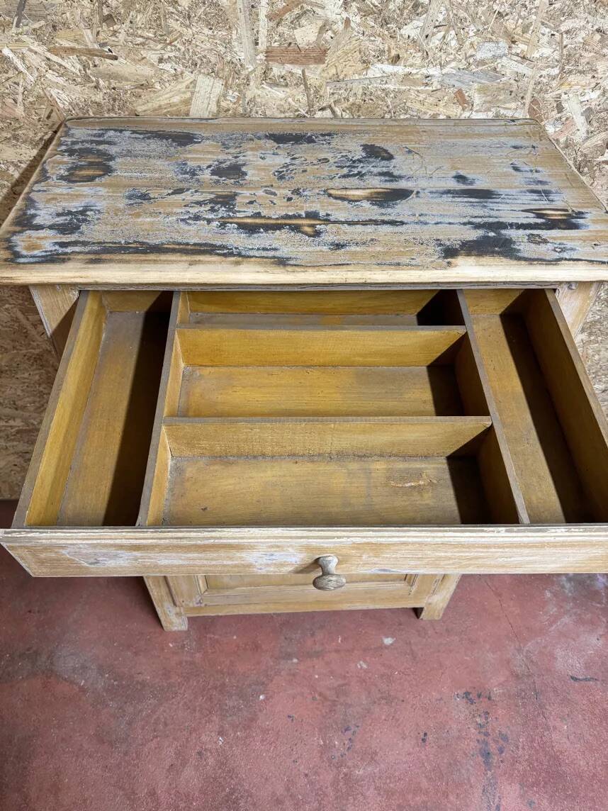 Vintage linden wood confiturier - 1930s - Natural patina