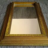 Vintage mirror in brass and wood 15x25cm