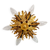 Golden metal ceiling light, Banci Firenze, 1970