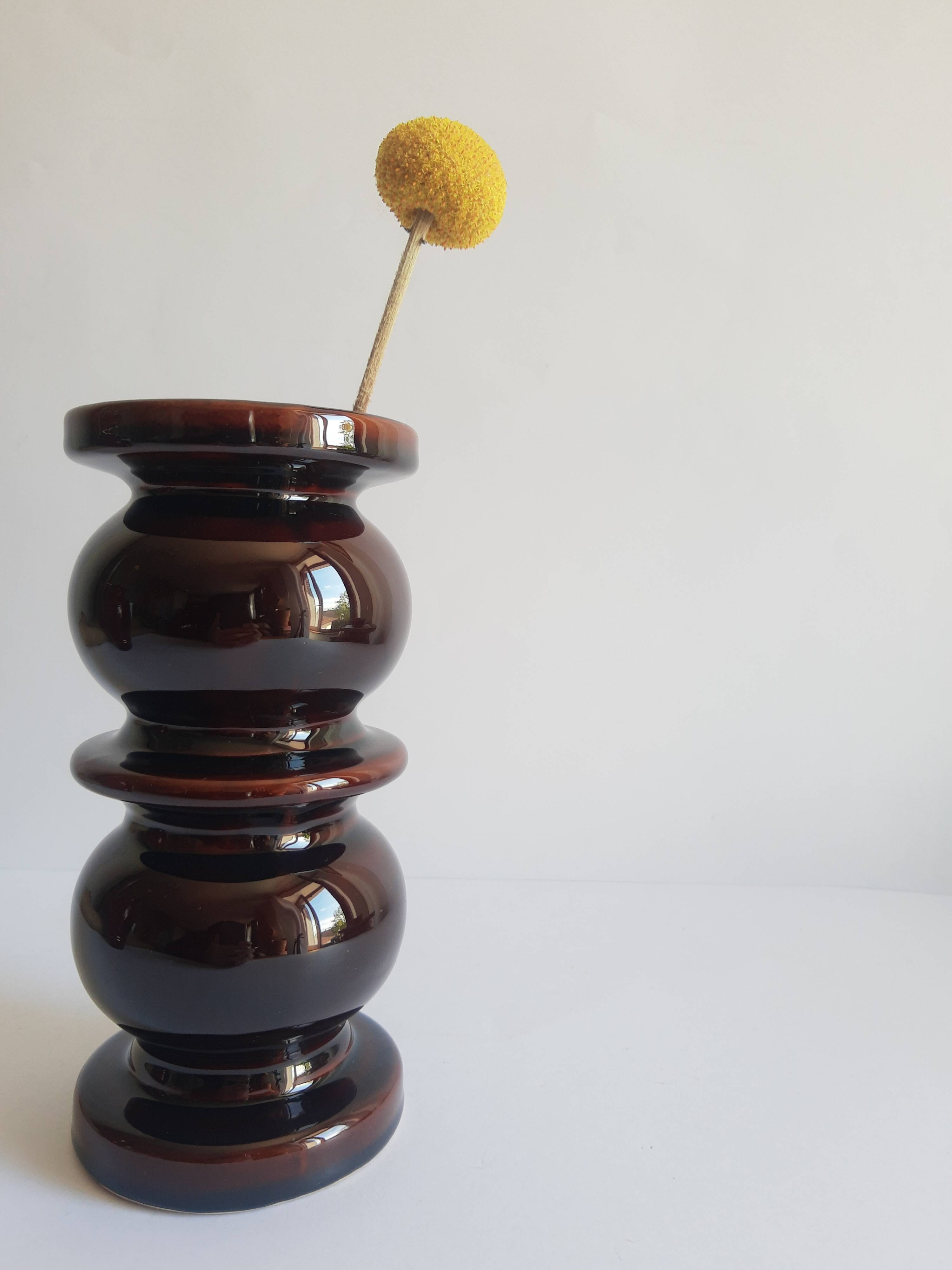 Tellor vase 70s brown old vintage