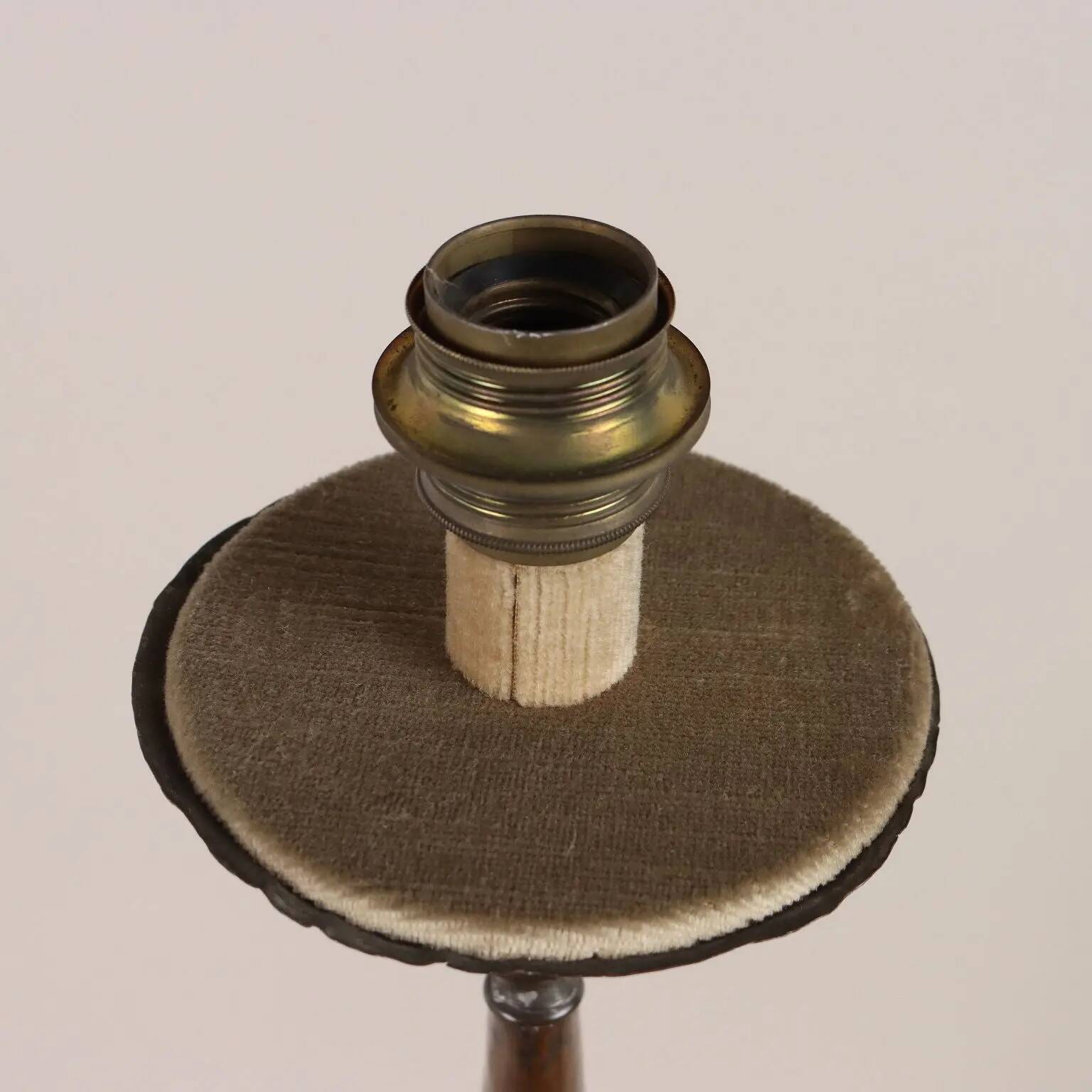 Antique candelabrum converted into a lamp, 18th-19th century.