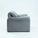Chaise Maralunga avec repose-pieds par Vico Magistretti pour Cassina, années 1970