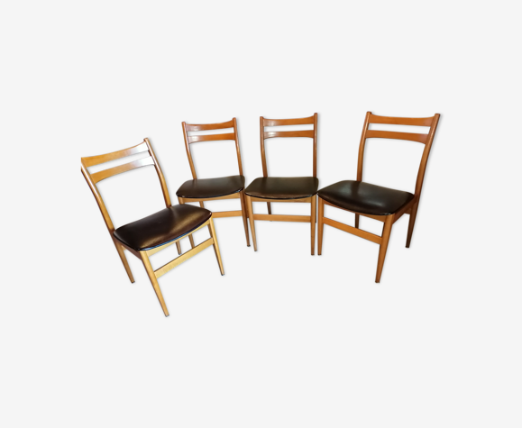 Lot de 4 chaises style teck scandinaves  skai 1960